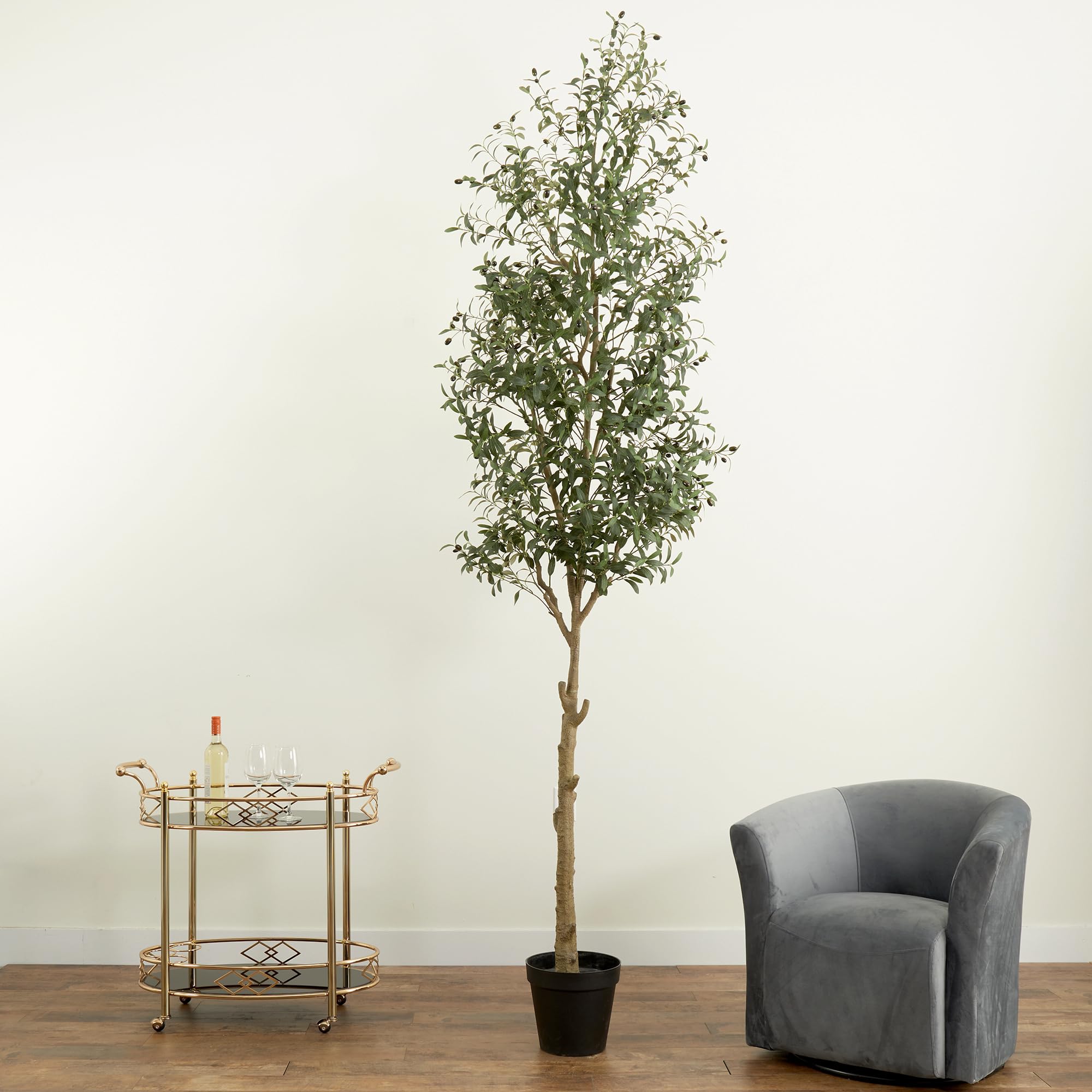 Nearly Natural 10ft. Artificial Olive Tree, Green, Plastic, Iron, Polyester Materials, 32.57 lbs - Image 5