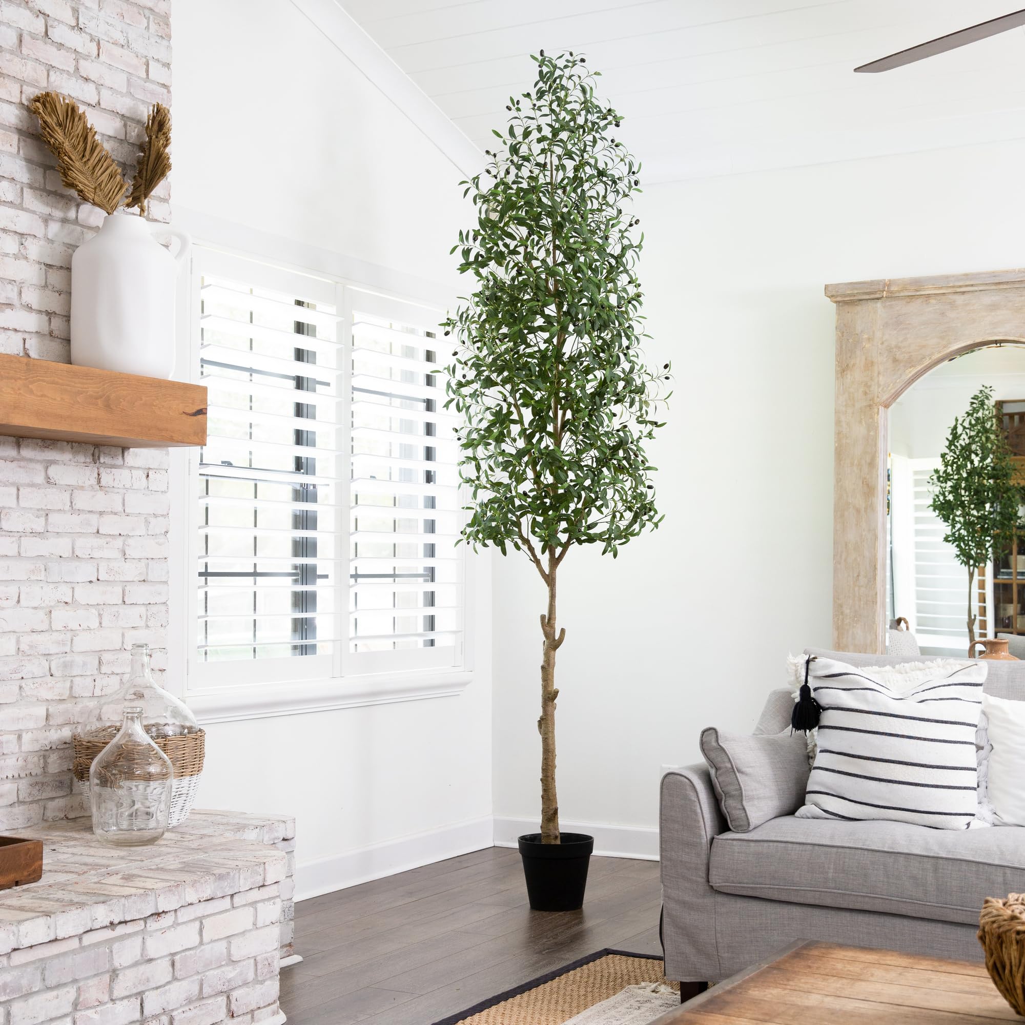 Nearly Natural 10ft. Artificial Olive Tree, Green, Plastic, Iron, Polyester Materials, 32.57 lbs - Image 8