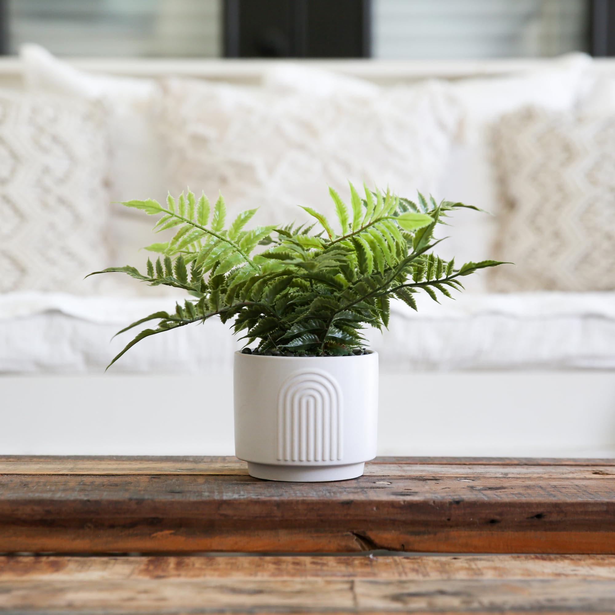 Nearly Natural 13in. Artificial Boston Fern Plant with Decorative Planter - Image 4