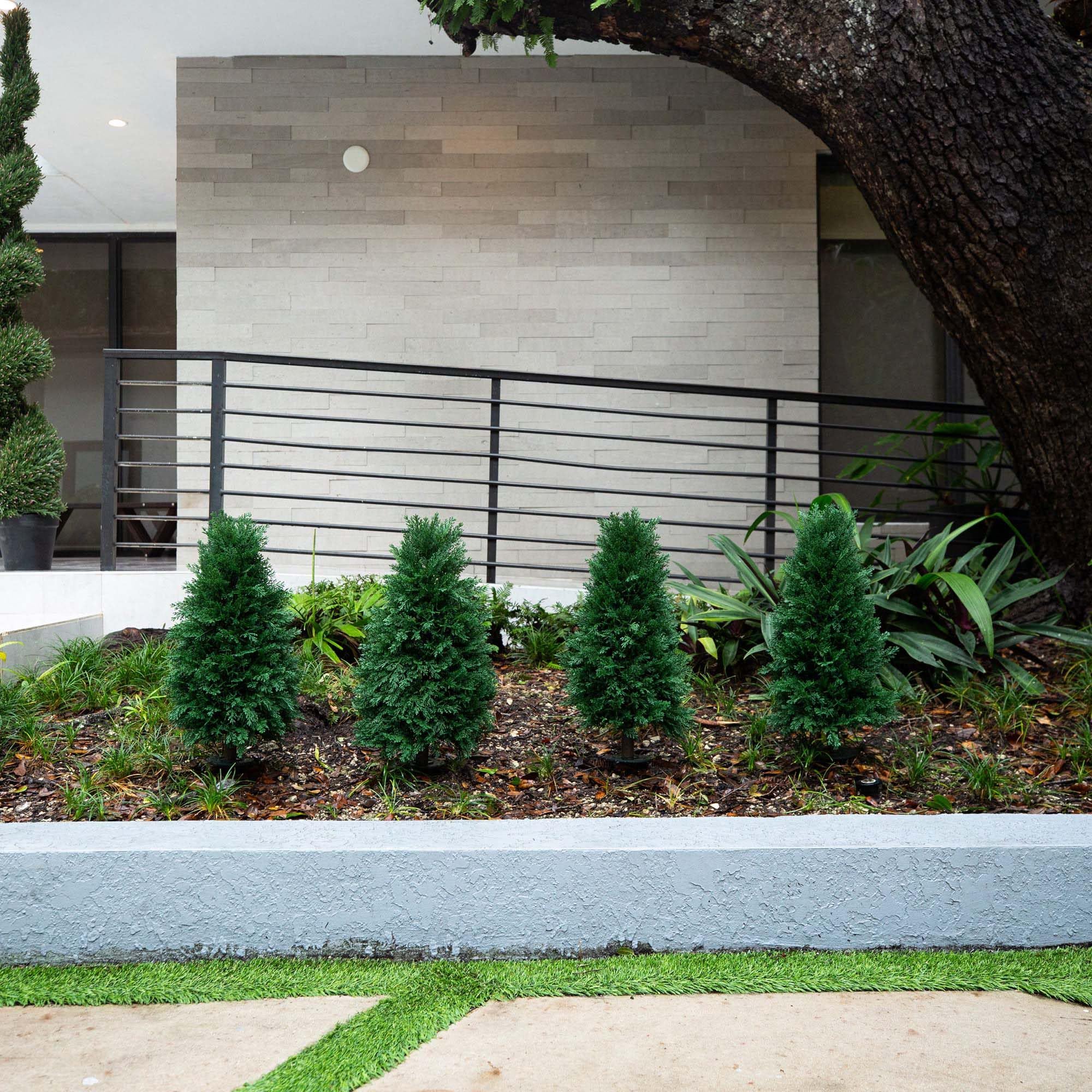 Nearly Natural 2.5ft. UV Resistant Artificial Cedar Plant with Integrated Ground Stake (Indoor/Outdoor) - Set of 2 - Image 7