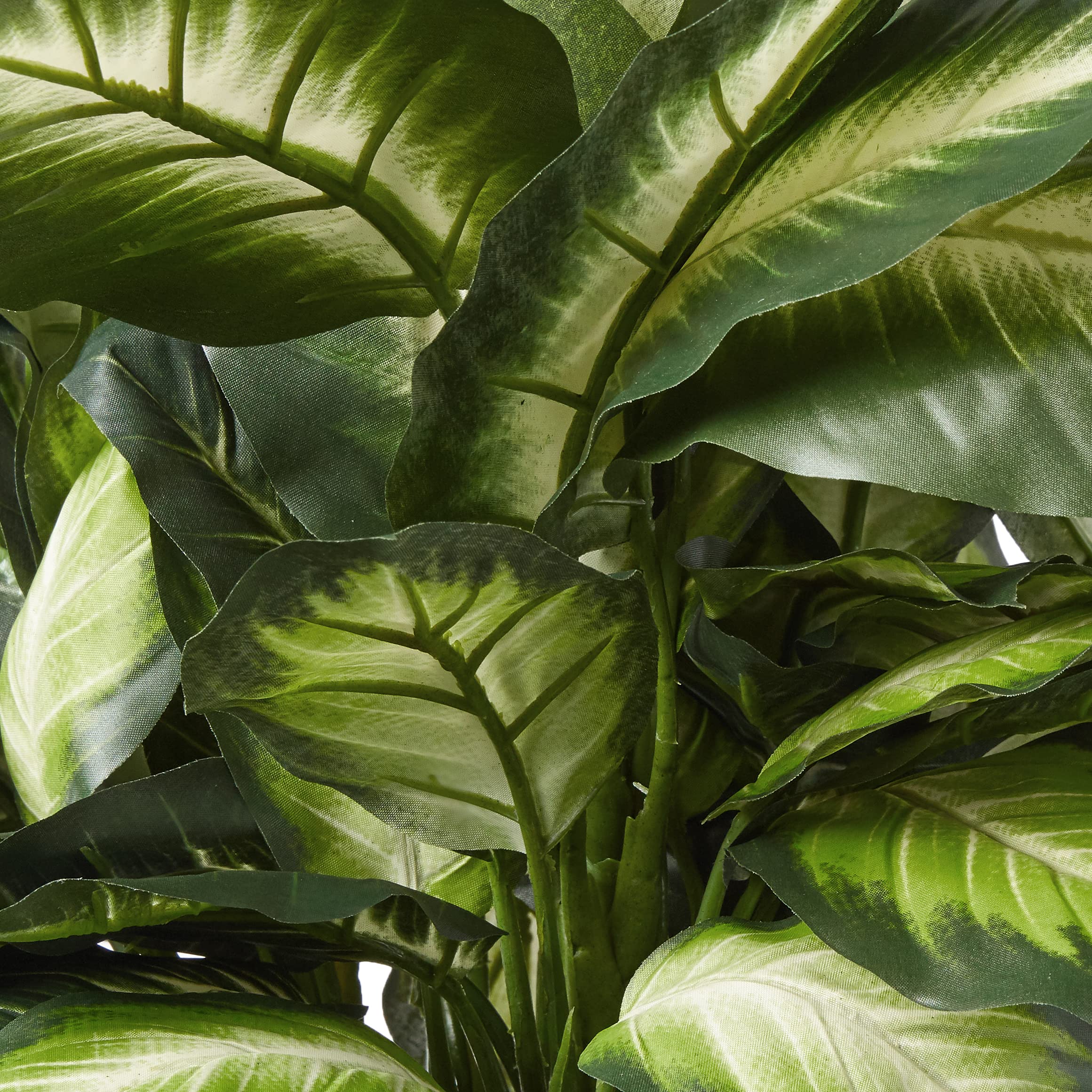 Nearly Natural 22IN Artificial Triple Golden Dieffenbachia Plant with Decorative Wood Planter, Faux Plant for Indoor Home Décor - Image 8