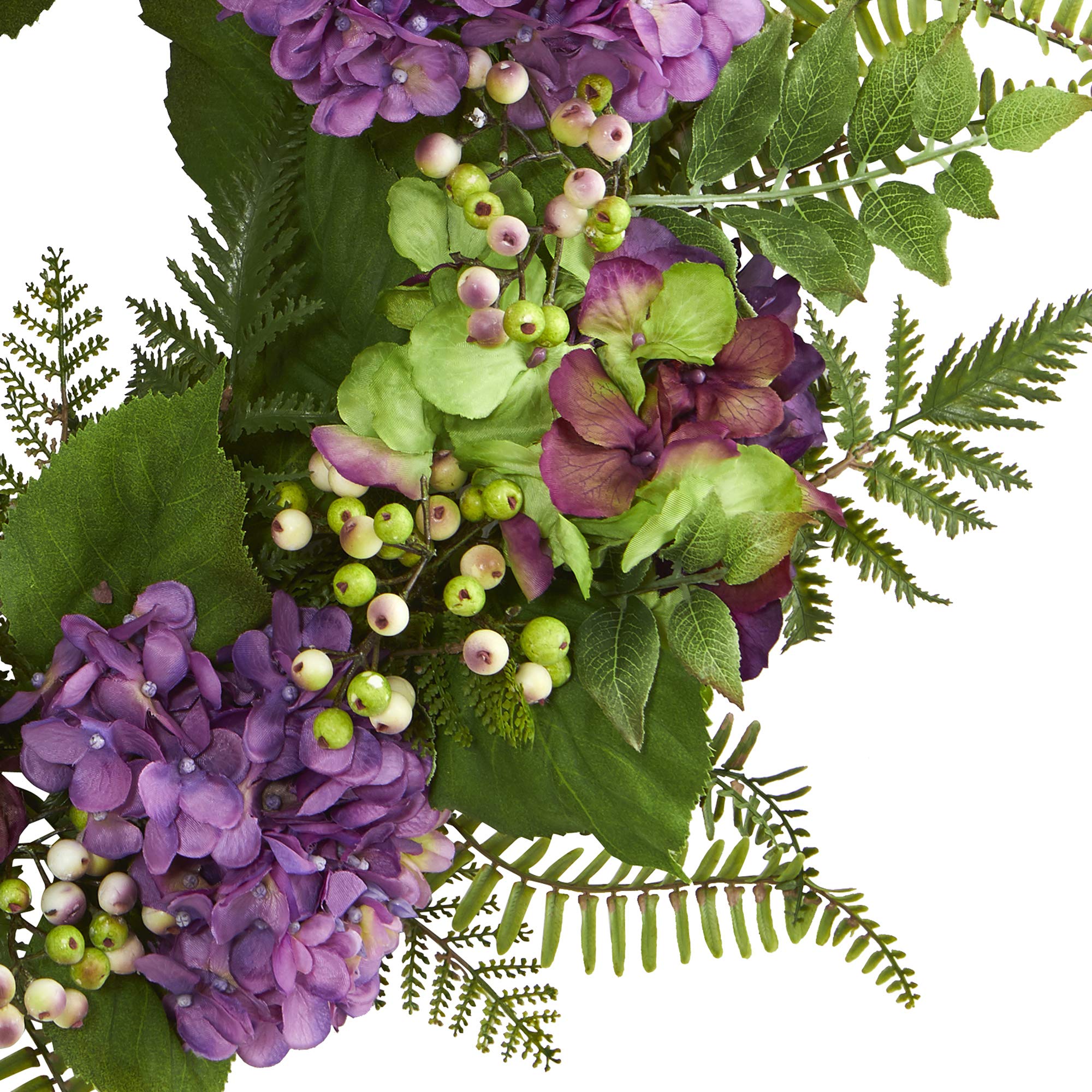 Nearly Natural 24in. Artificial Hydrangea Berry Wreath - Image 3