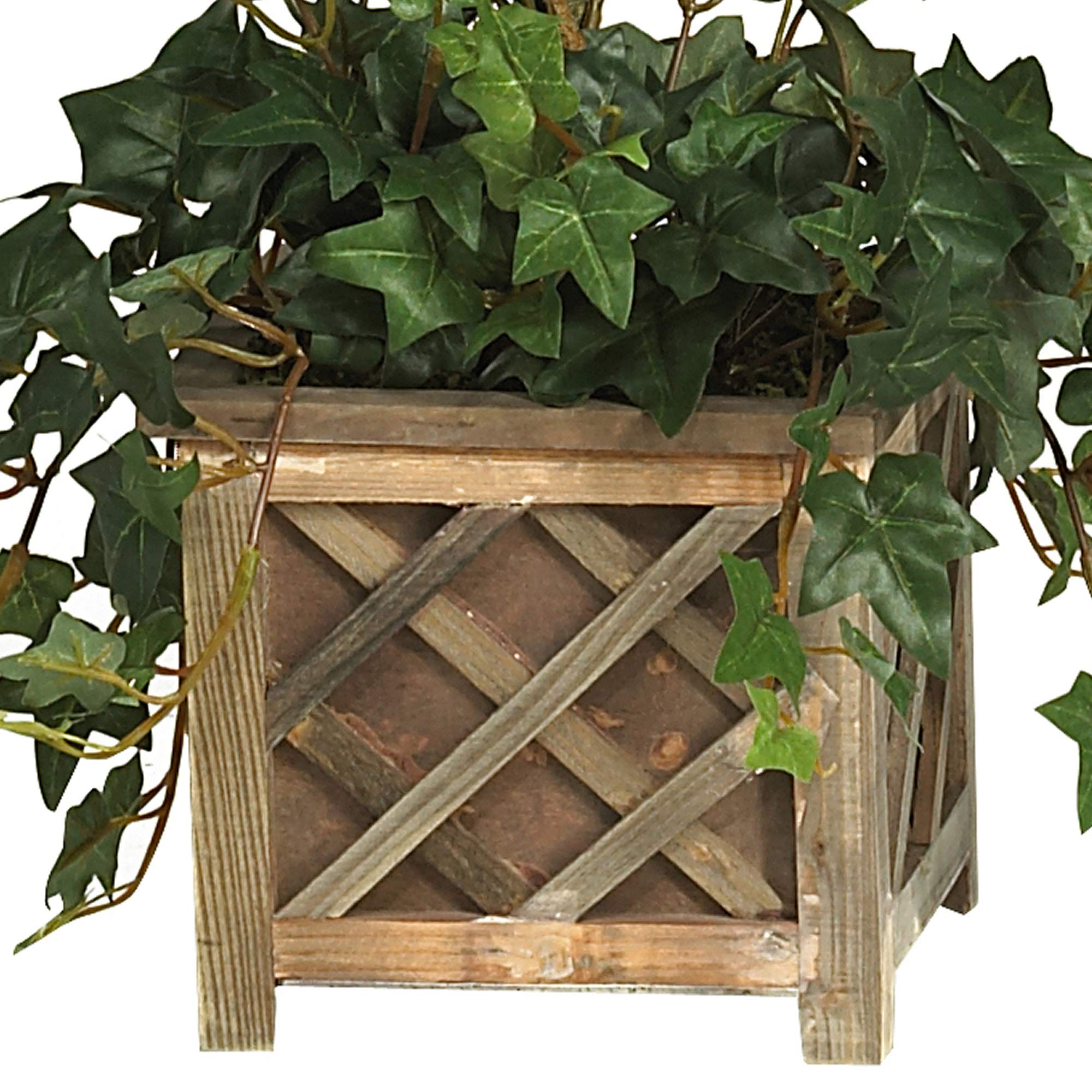 Nearly Natural 34in. Artificial Bougainvillea Topiary with Wood Box - Image 3