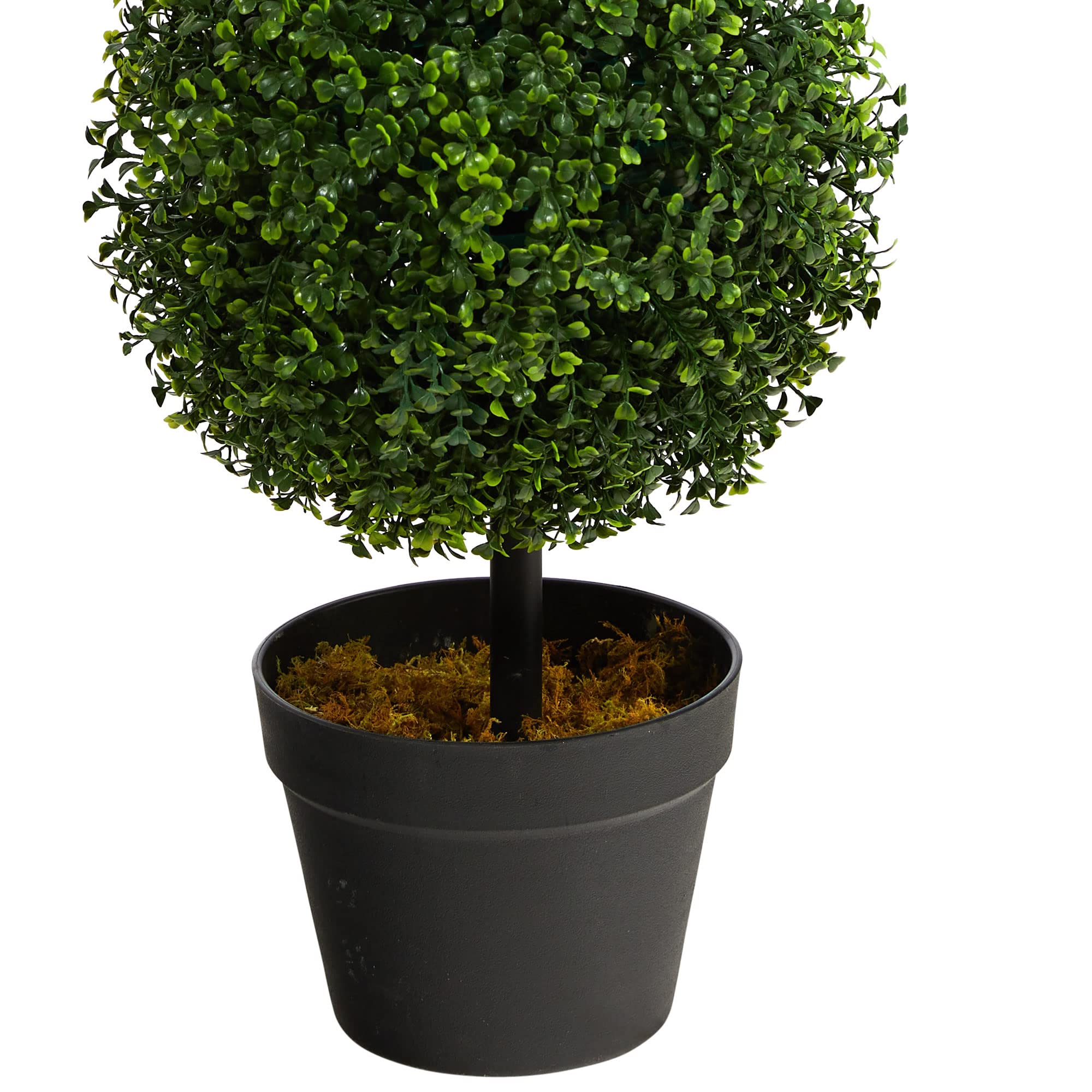 Nearly Natural 36in Artificial Triple Ball Boxwood Topiary Tree - Indoor Outdoor Realistic Faux Greenery for Home Patio Office Decor, Low Maintenance - Image 5