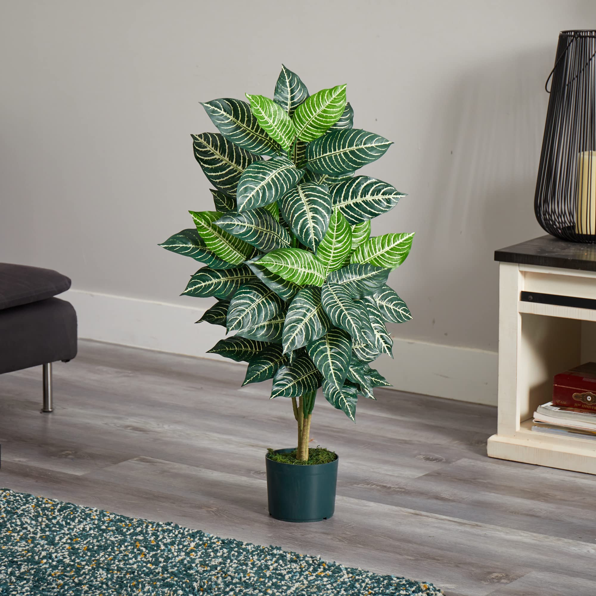 Nearly Natural 3ft Zebra Silk Plant - Image 5