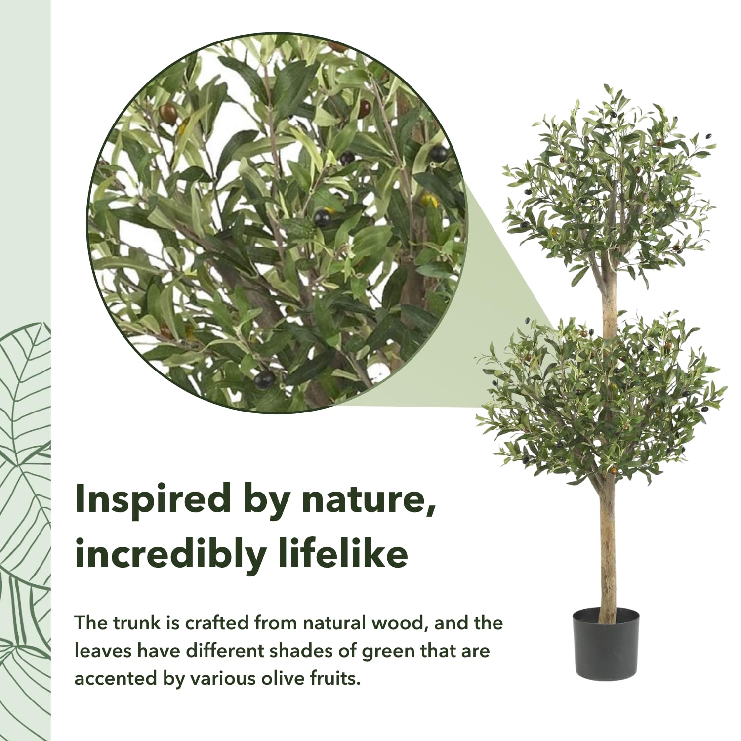 Nearly Natural 4.5ft. Olive Double Topiary Artificial Tree - Image 3