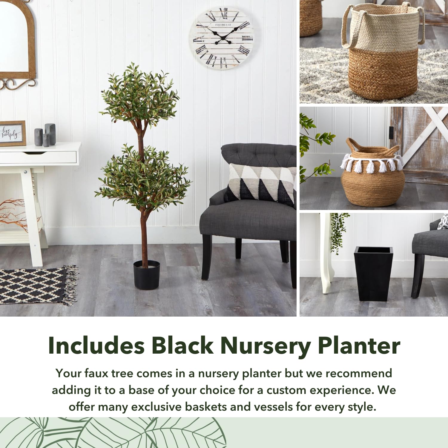 Nearly Natural 4.5ft. Olive Double Topiary Artificial Tree - Image 4