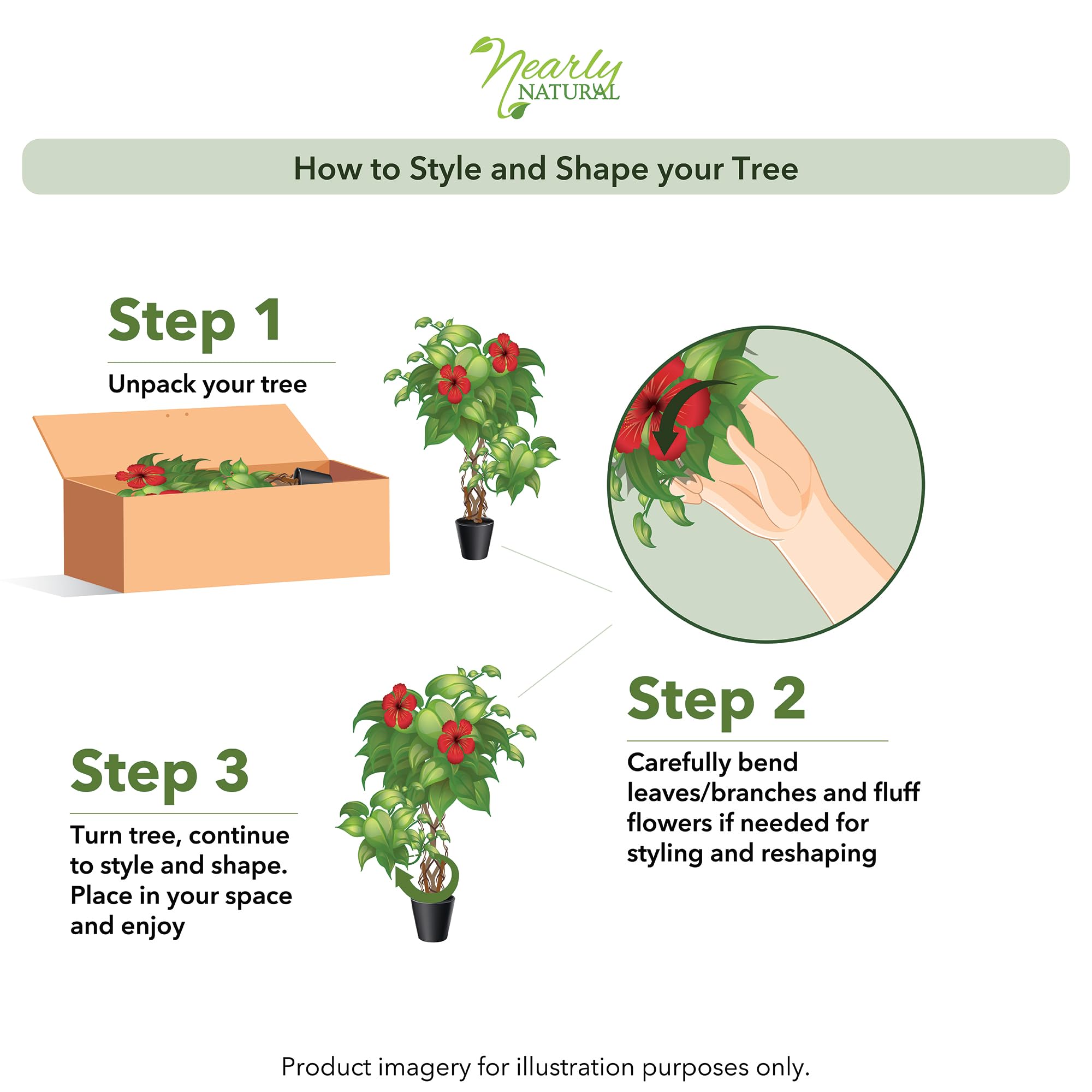 Nearly Natural 42in Artificial Bougainvillea Tree, Faux Flowering Plant With Planter, Indoor Home Office Decor, Low Maintenance, Pink and Green - Image 7