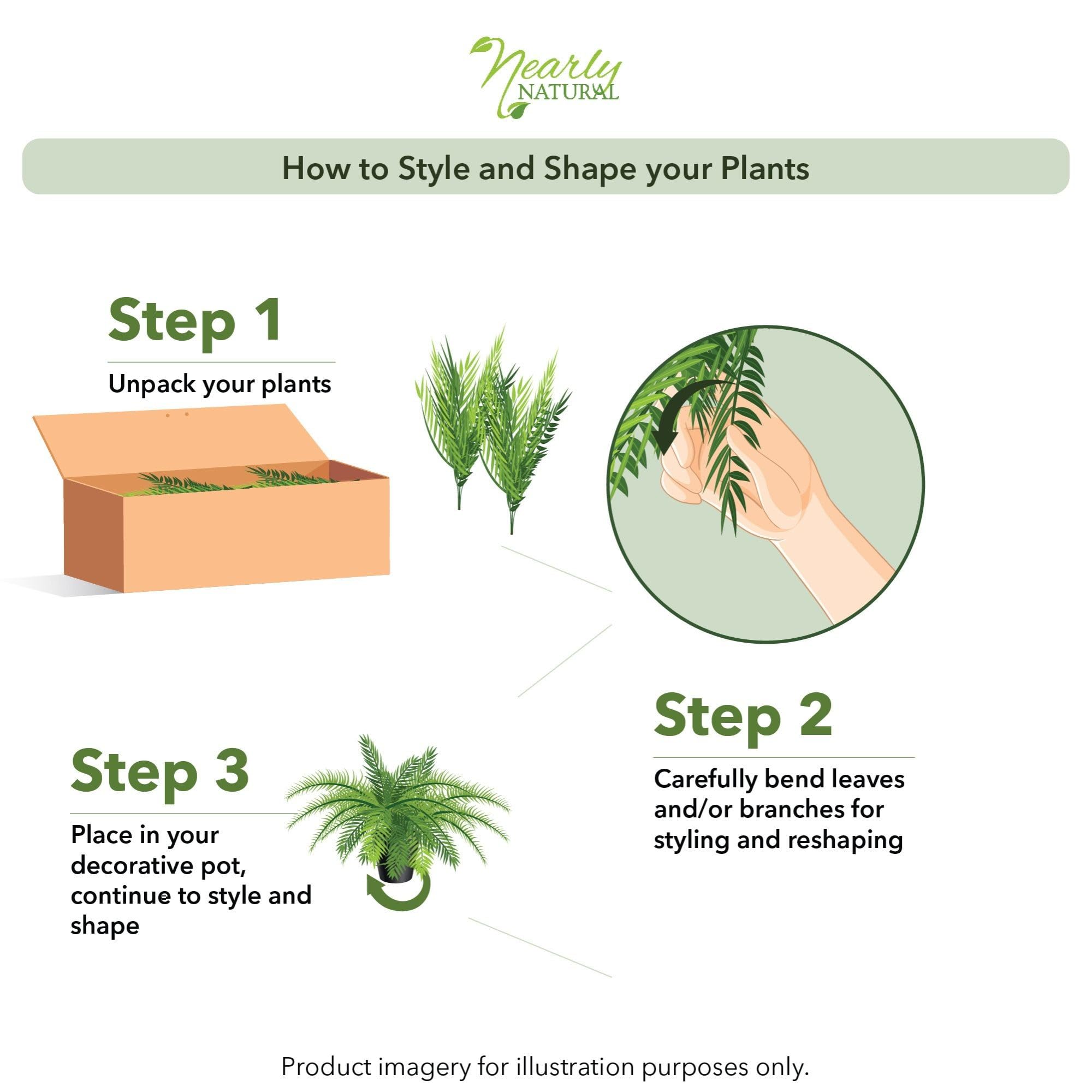 Nearly Natural 48in Artificial Boston Fern, Set of 2 - Large Hanging Fake Plant Wall Decor with 67 Fronds, Faux Fern Vines that Look Real for Home and Office Decor - Image 6