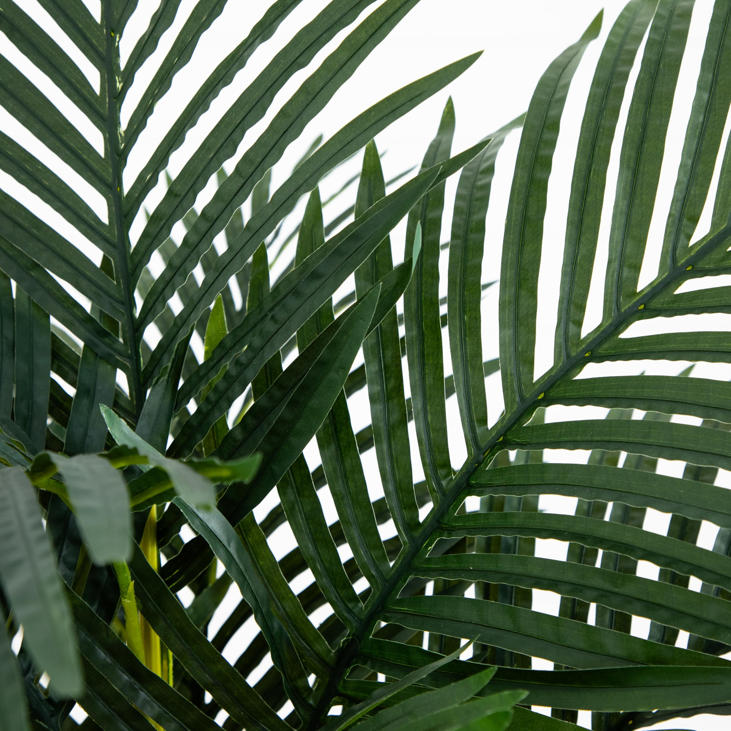 Nearly Natural 4ft Golden Cane Palm, Double Stalk Artificial Tree With Lush Realistic Foliage Maintenance Free Indoor Faux Palm Plant For Living Room, Easy Setup, Perfect Tropical Decoration - Image 7