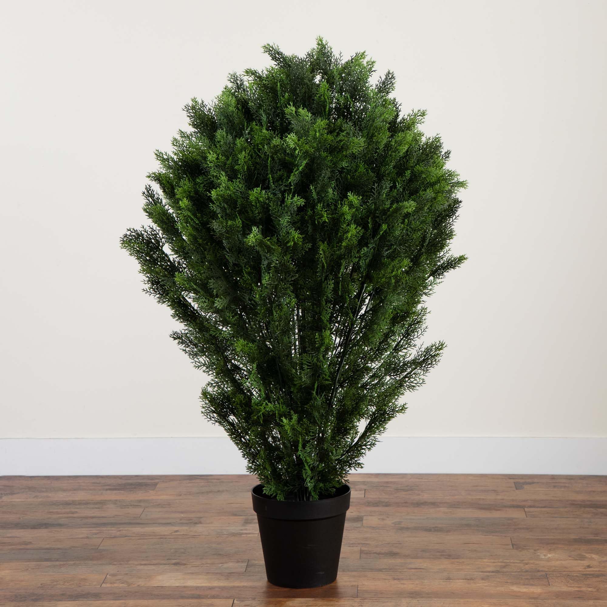 Nearly Natural 5-FT Artificial Cedar Bush, Indoor/Outdoor UV Resistant Faux Cedar Bush in Black Nursery for Front Porch Décor, Artificial Shrubs for Outdoors - Image 6