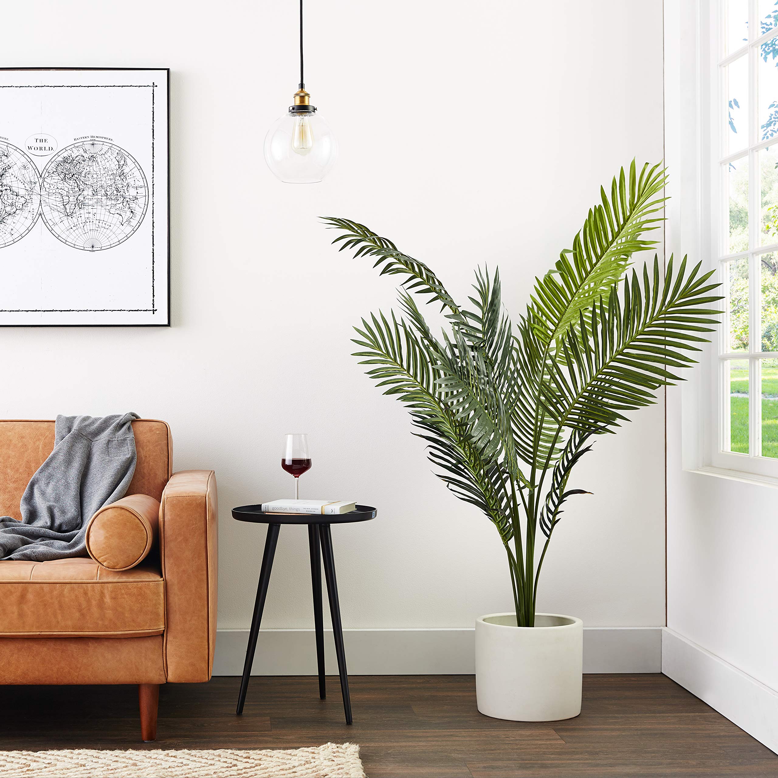 Nearly Natural 5FT Tall Artificial Paradise Palm Plant, Fake Palm Tree with 12 Trunks and Realistic Palm Leaves, Faux palm Tree for Indoor Home Décor with Black Nursery Planter - Image 11