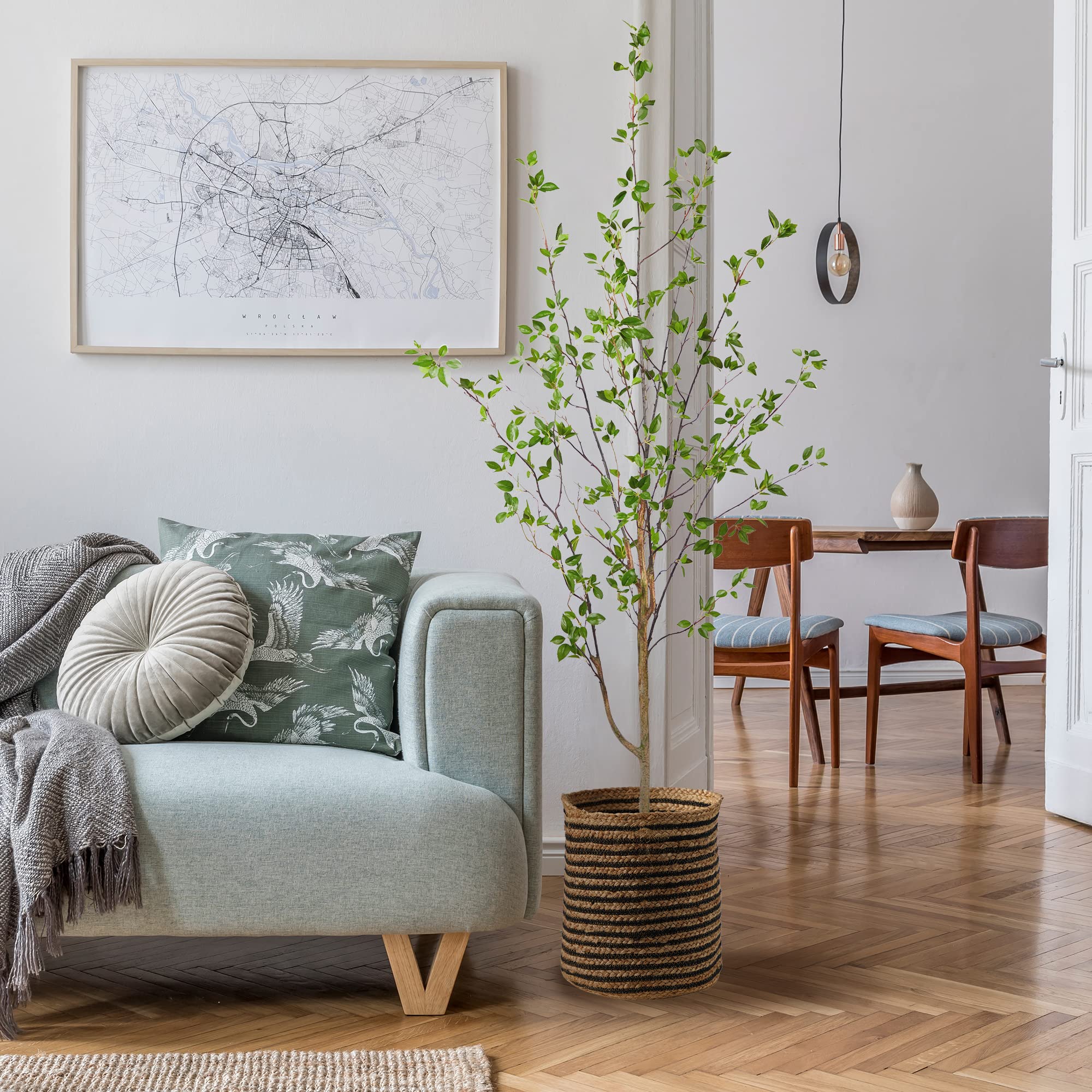 Nearly Natural 6.5ft Minimalist Artificial Citrus Tree, Faux Greenery for Indoor Home Decor, Low Maintenance - Image 3