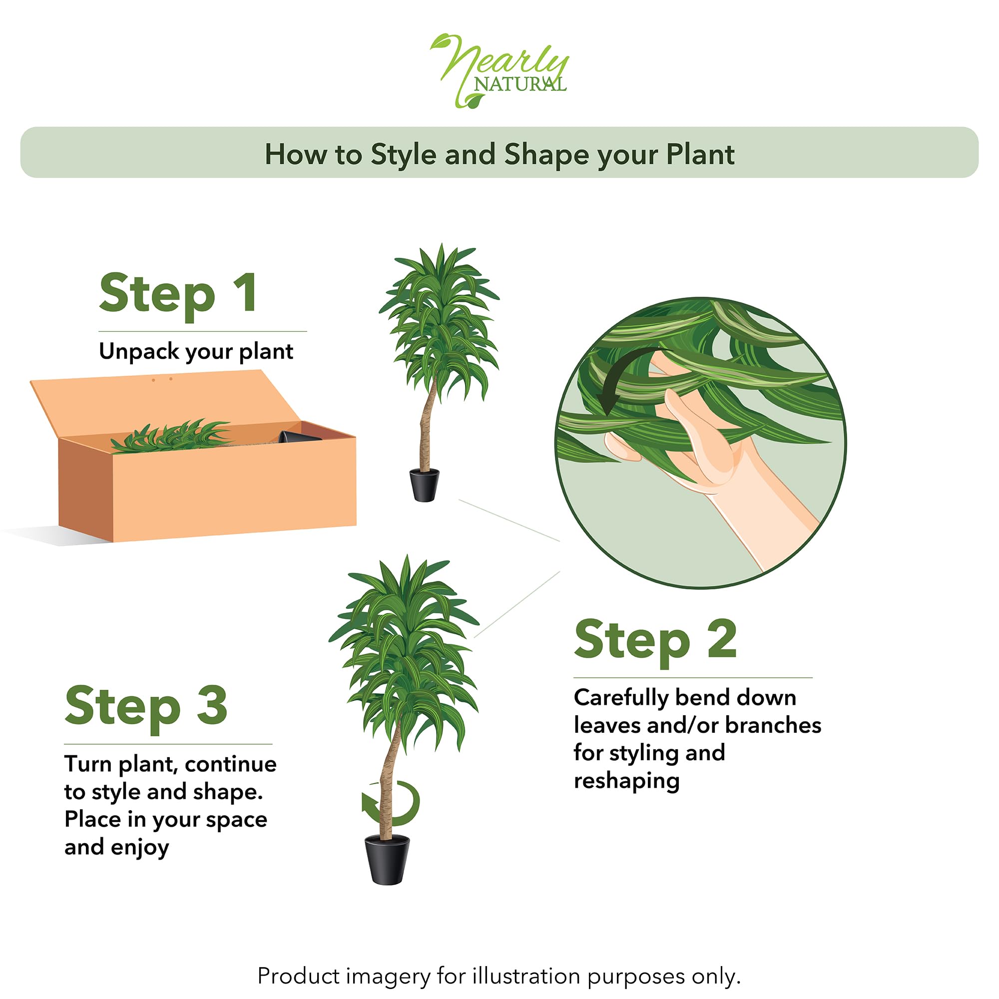 Nearly Natural 62IN Artificial Corn Stalk Dracaena Plant, Tall Fake Plant for Indoor Home Décor, Real Touch Faux Plant - Image 7