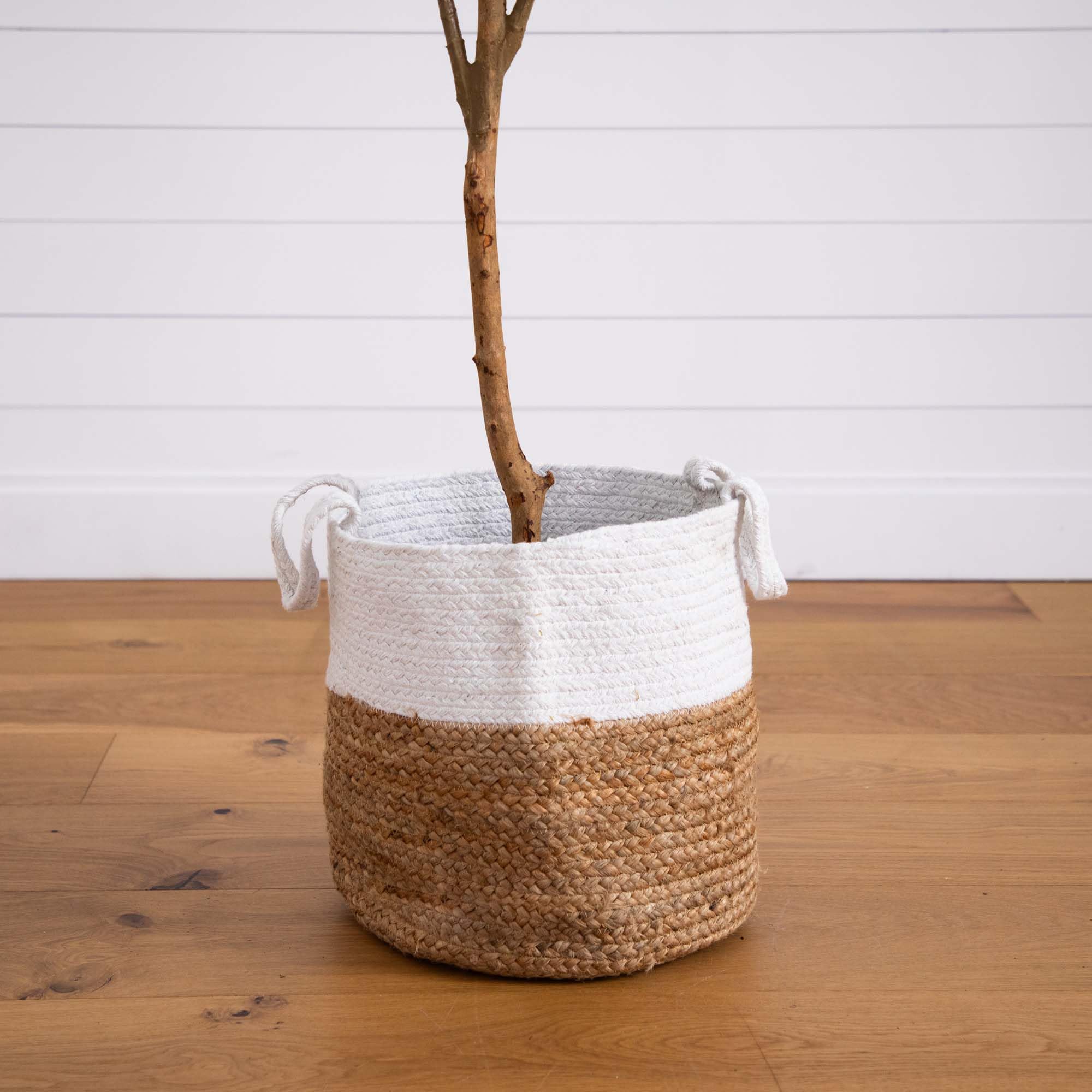 Nearly Natural 7FT Tall Artificial Olive Tree with Jute Basket Planter - Faux Olive Tree with Natural Wood Trunk, Realistic Olive Tree Branches and Fruit - Image 5
