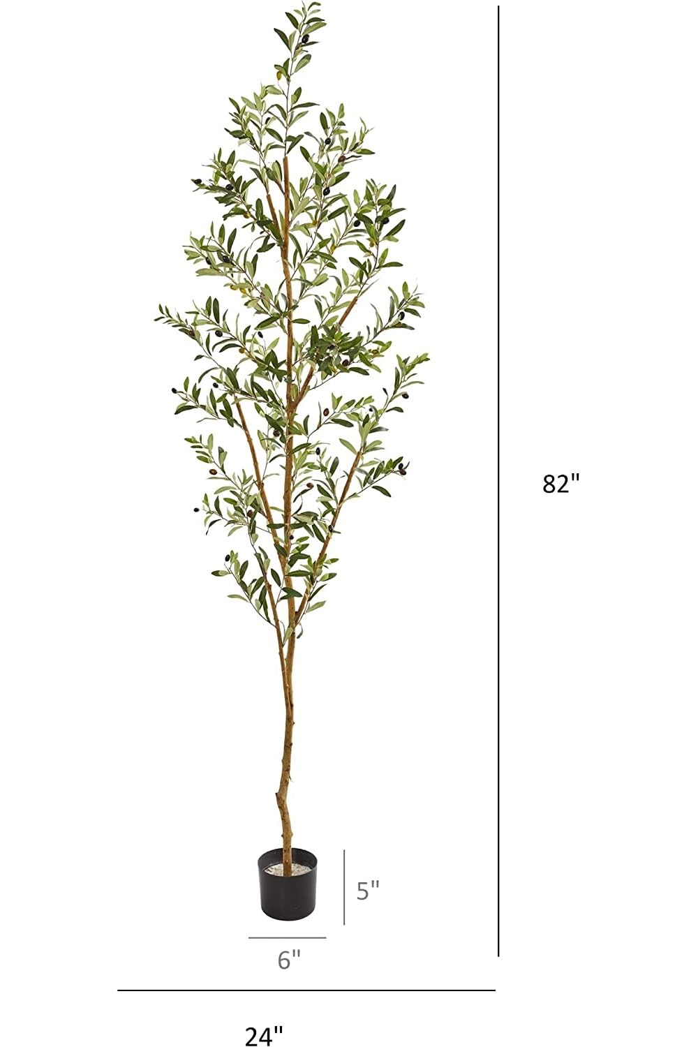 Nearly Natural 82in Artificial Olive Tree, Faux Greenery with Lifelike Branches for Indoor Home Decor - Image 12
