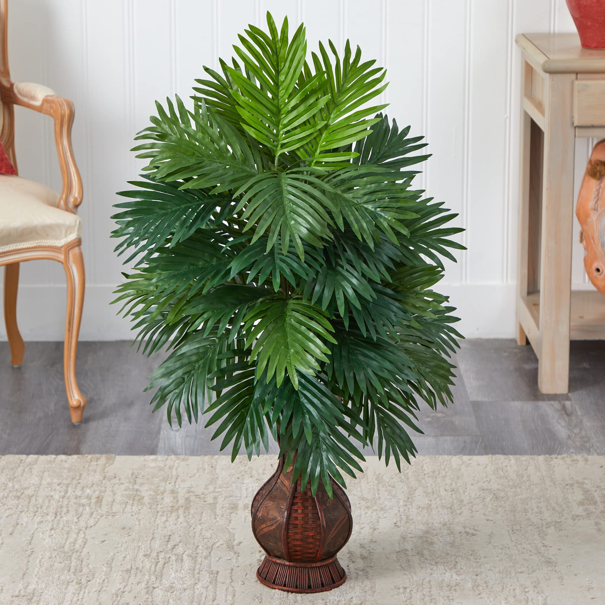 Nearly Natural Areca Palm with Urn Silk Plant - Image 3