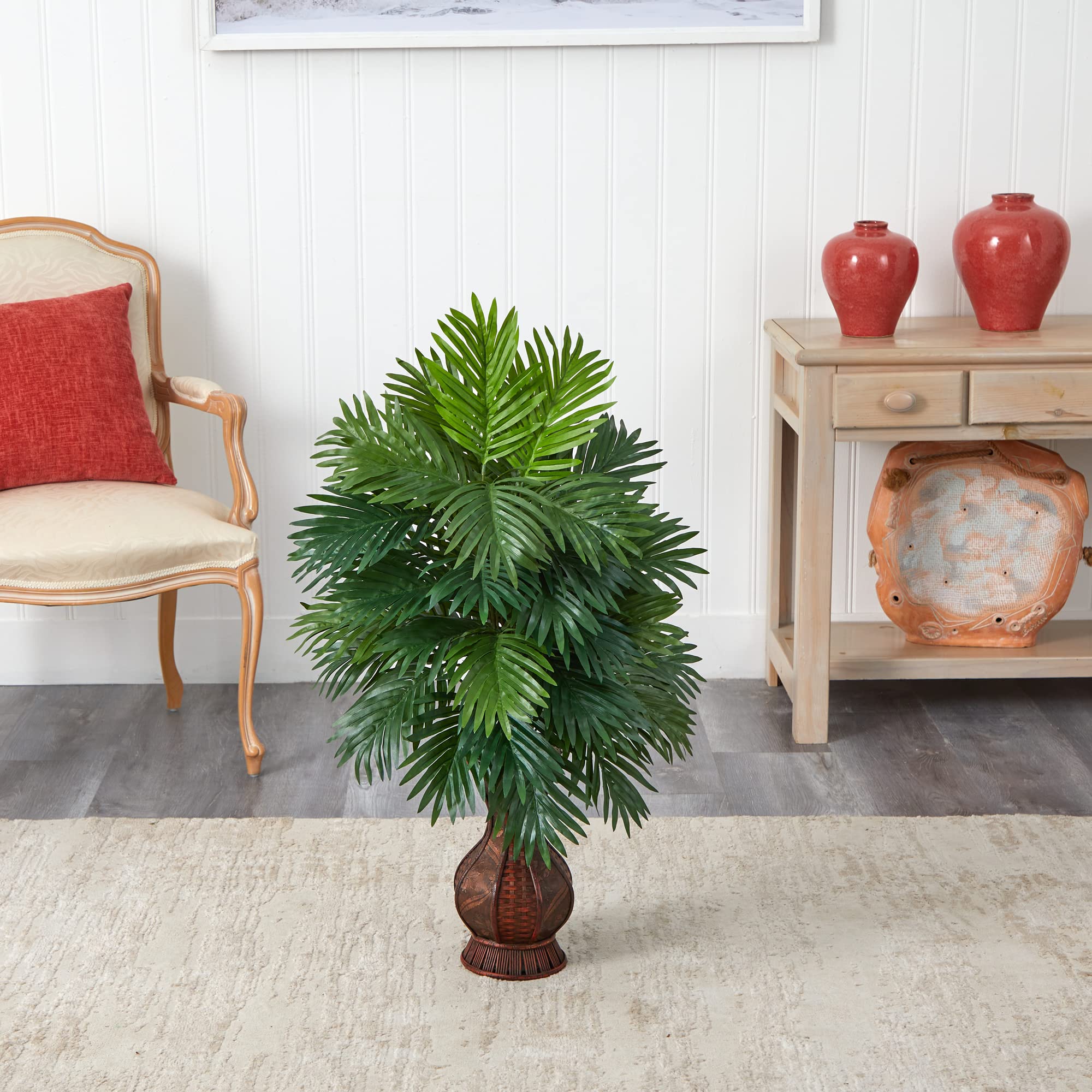 Nearly Natural Areca Palm with Urn Silk Plant - Image 4
