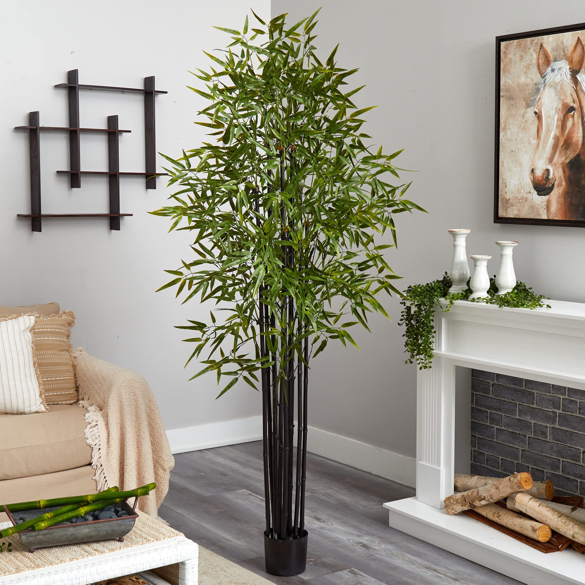 Nearly Natural Black Bamboo Tree x 9 with 1470 Leaves UV Resistant (Indoor/Outdoor) - Image 5