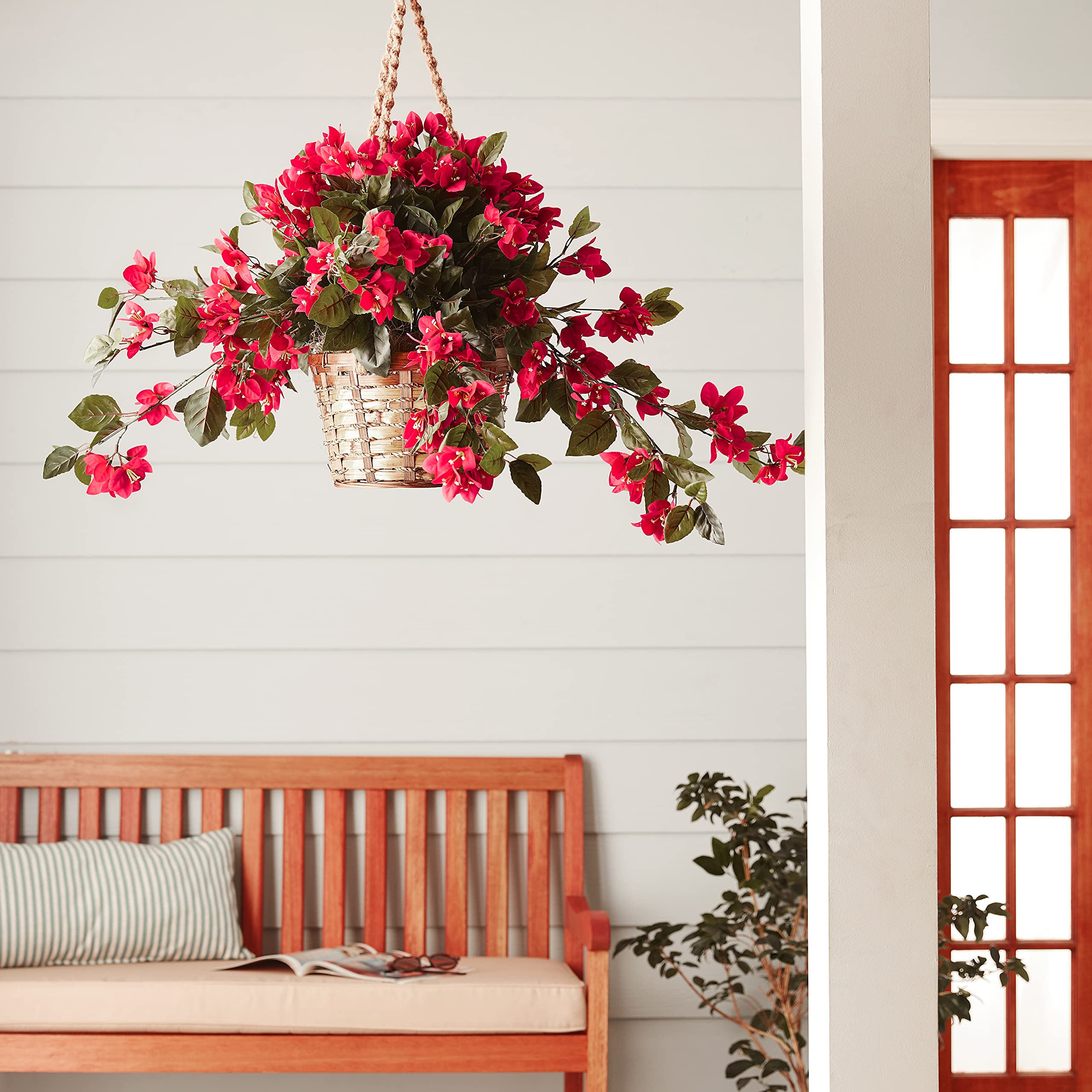 Nearly Natural Bougainvillea Hanging Basket UV Resistant (Indoor/Outdoor) - Image 8