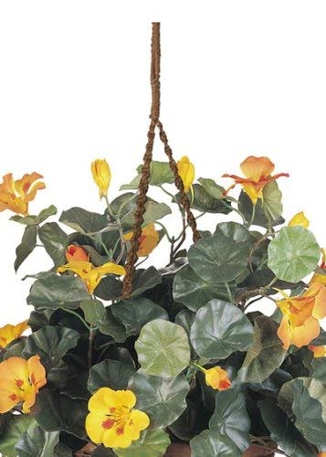 Nearly Natural Nasturtium Silk Hanging Basket - Image 3