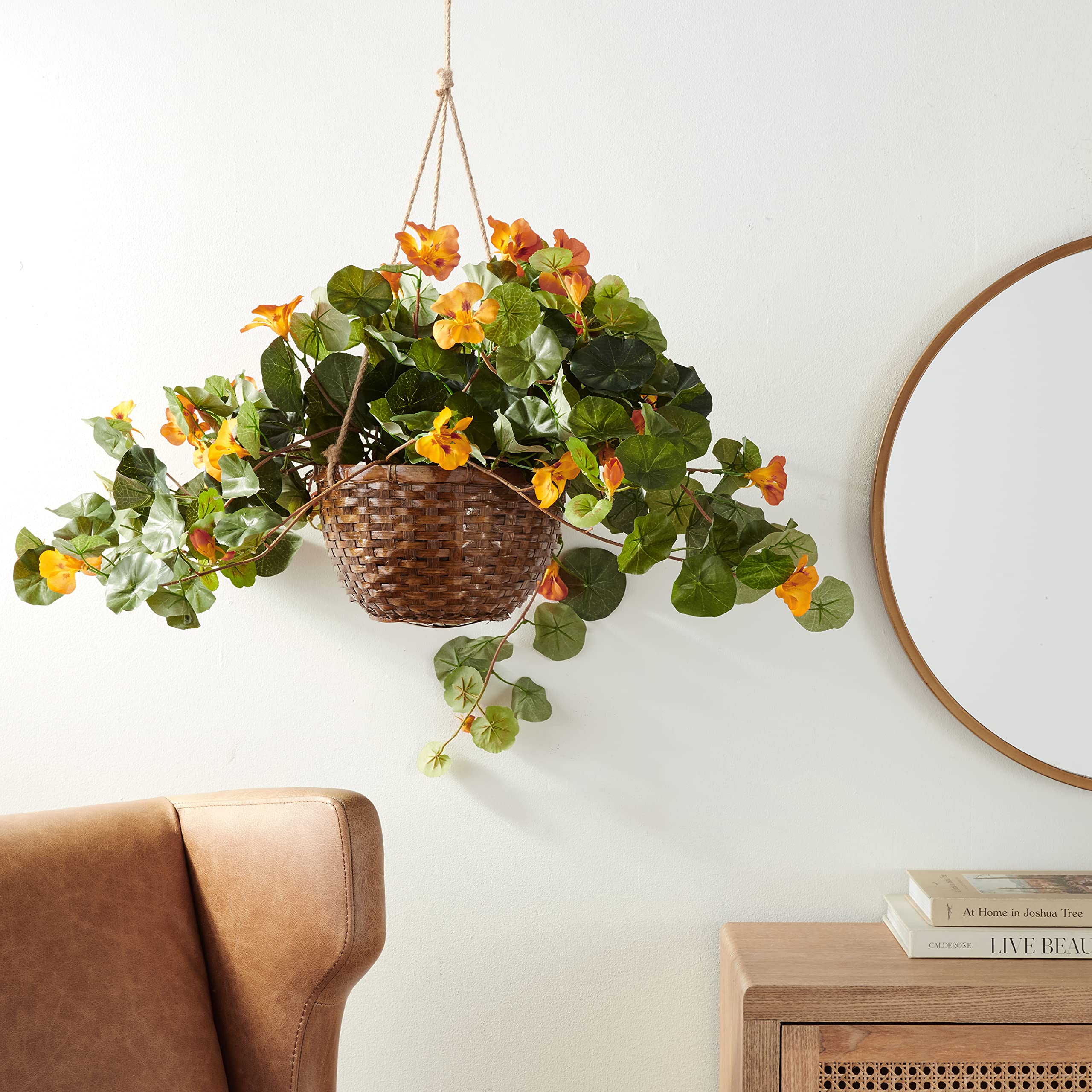 Nearly Natural Nasturtium Silk Hanging Basket - Image 6