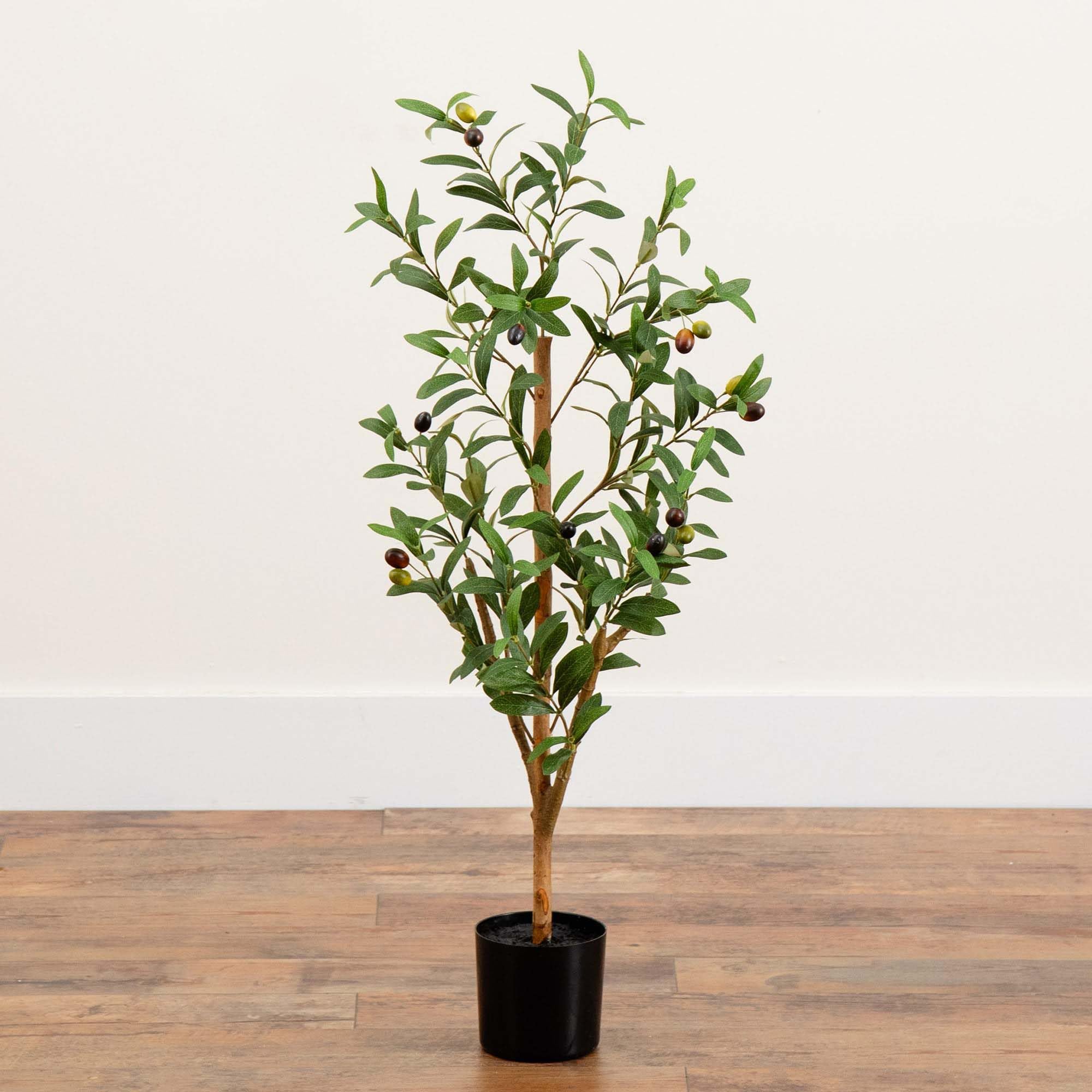 Nearly Natural Olive Tree - 3FT Tall Silk Faux Olive Tree for Home and Office Decor, Realistic Branches and Lifelike Fruits, Natural Wood Trunk, Potted - Image 8