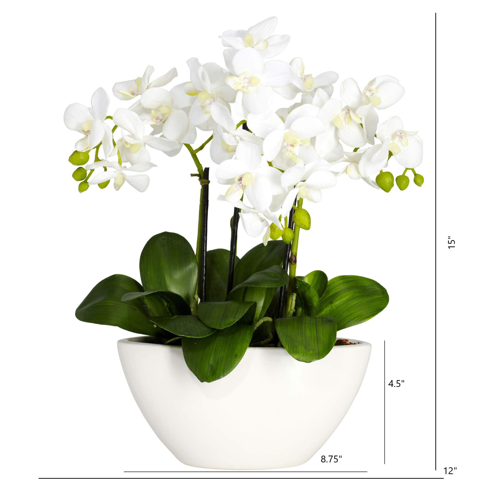 Nearly Natural Phalaenopsis Silk Flower Arrangement - Image 3