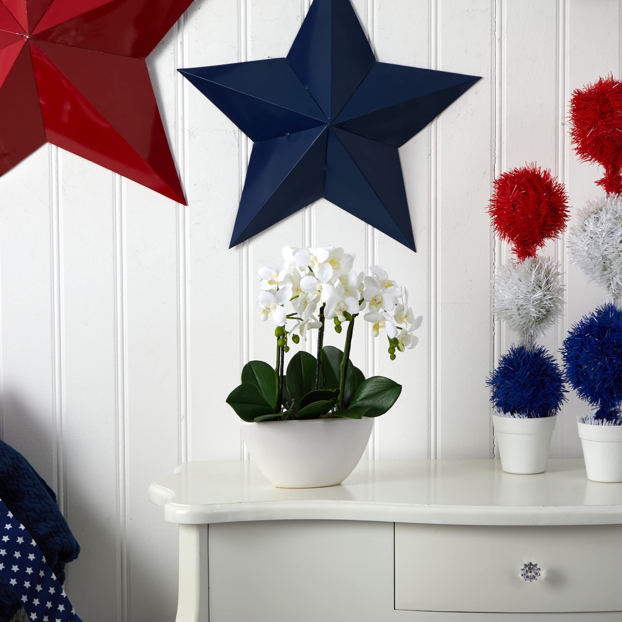 Nearly Natural Phalaenopsis Silk Flower Arrangement - Image 5