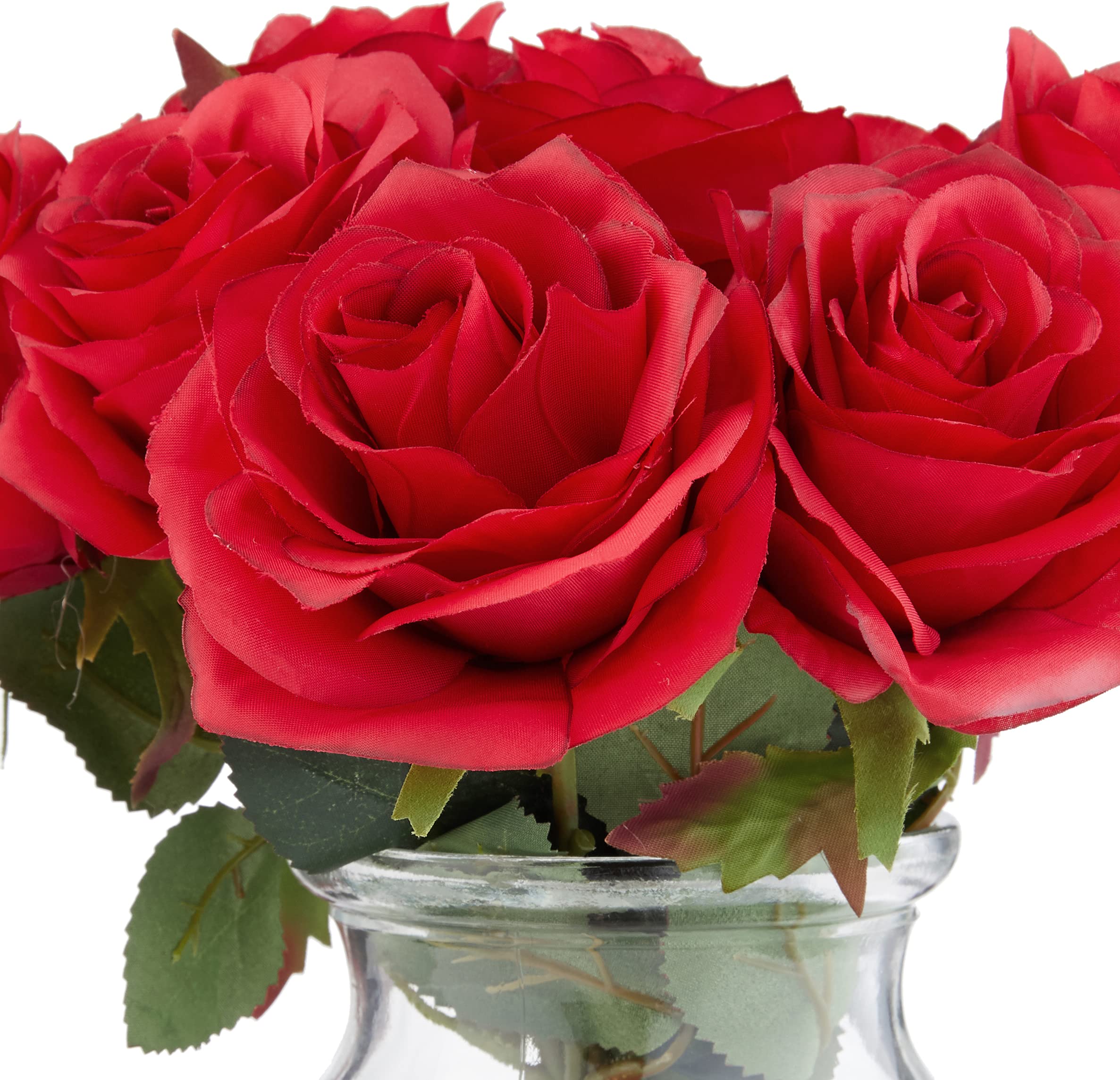 Nearly Natural Rose Arrangement with Vase - Image 5